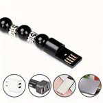 צמיד חרוזים וטבעות כסף כבל USB לסינכרון וטעינה Type-C 5